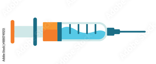 Colorful Syringe with Blue Liquid