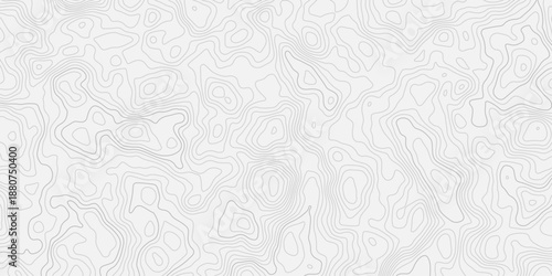 Minimalist geographic cartography seamless contour line pattern.
Clean white topographic map background design.