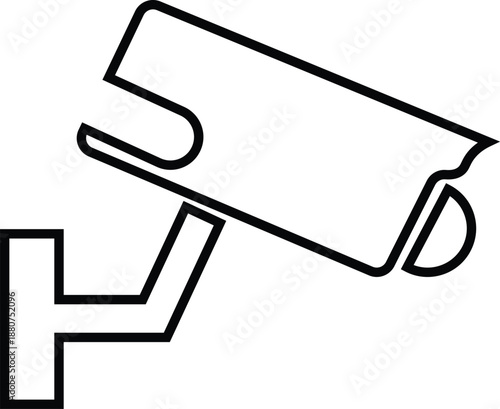 Monochromatic icon of a security camera used for surveillance and safety monitoring