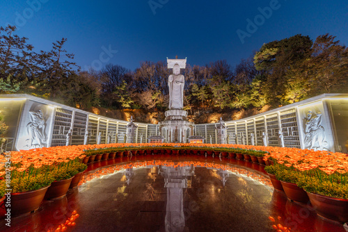 Wallpaper Mural Bongunsa Temple in Gangnam District, Seoul, South Korea, is adorned with colorful Lantern during the winter. Torontodigital.ca