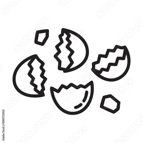 Broken eggshell icon