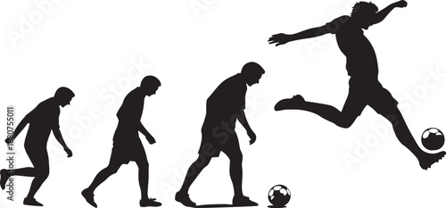 Male football players in action illustration vector design