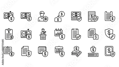 Finance Icons Dollar Sign Symbols.
