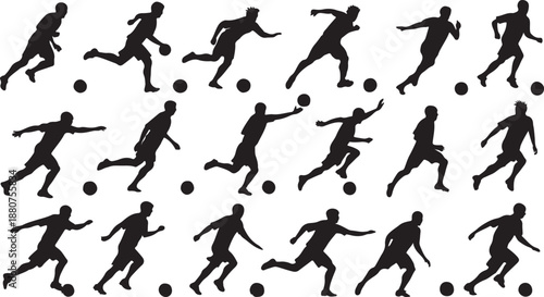 Man playing football silhouette illustration vector design