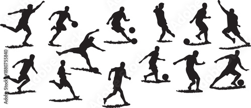 Silhouette illustration of a man playing football vector design for sports and athletic themes