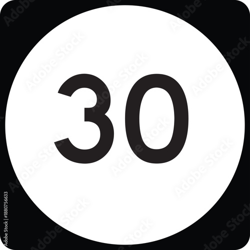 US State Highway Marker 30 Default Design Circular Sign Editable Vector