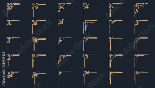 set of chinese traditional frame design, background decoration