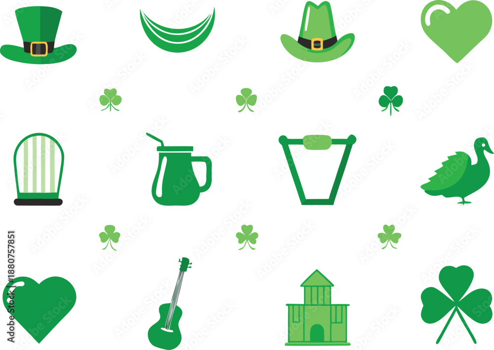 Fototapeta premium St. patrick's day icons