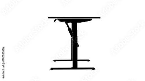 Modern Adjustable Height Standing Desk Silhouette.