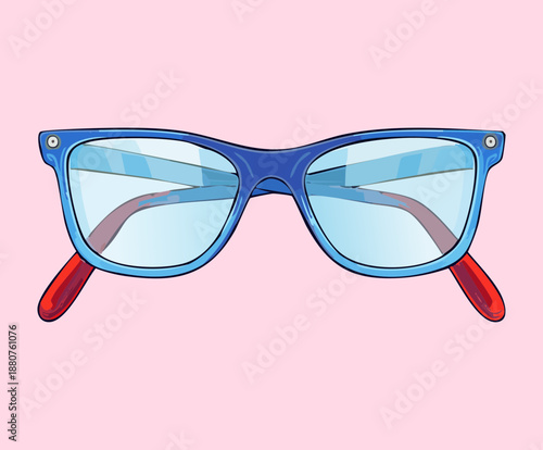 Blue gradient sunglasses for trendy summer fashion and cool eyewear accessory for outdoor sports and beach travel activities