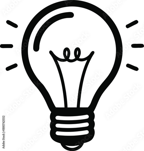 Glowing lightbulb icon symbolizing innovation, ideas, and solutions