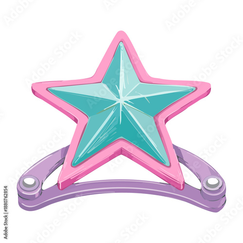 Blue star hair accessory for celestial themed fashion styling and trendy decoration for modern feminine hair style trends