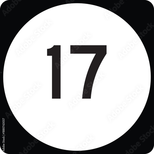 US State Highway Marker 17 Default Design Circular Sign Editable Vector