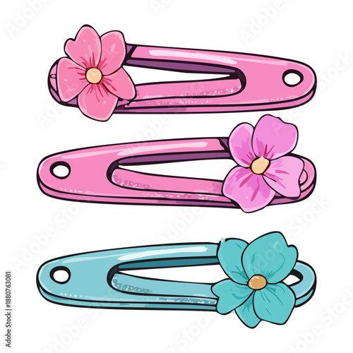 Pink flower hair pins for elegant bridal hairstyle decoration and feminine floral hair accessories for romantic wedding events