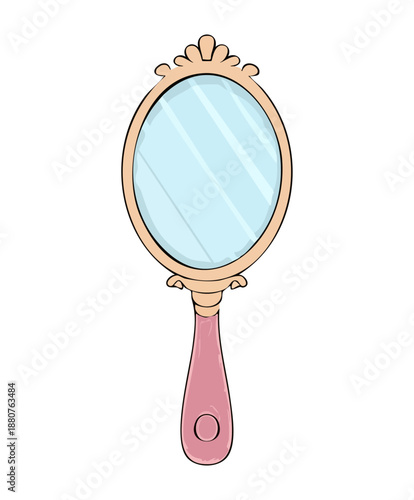 vintage style hand mirror for beauty vanity and elegant feminine grooming accessory and home decor design