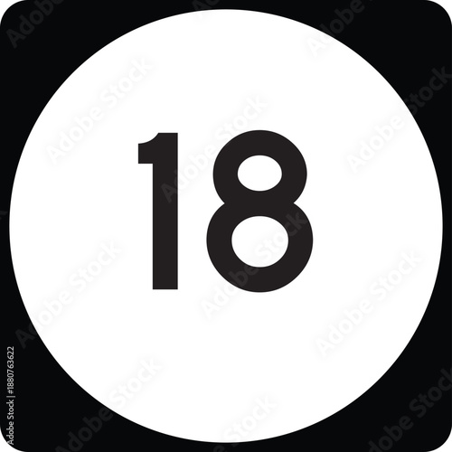 US State Highway Marker 18 Default Design Circular Sign Editable Vector