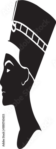 Egyptian queen profile with blue crown