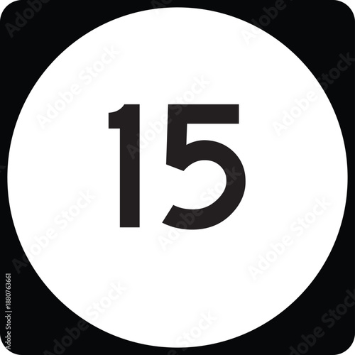 US State Highway Marker 15 Default Design Circular Sign Editable Vector