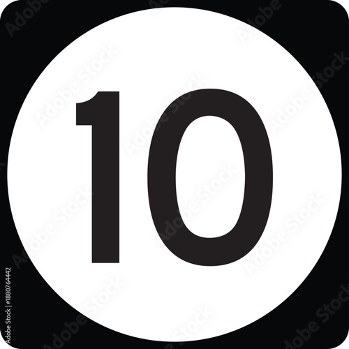 US State Highway Marker 10 Default Design Circular Sign Editable Vector