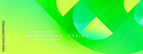 Abstract vibrant green background. Overlapping shapes create dynamic visual effect. Modern design suitable for digital projects.