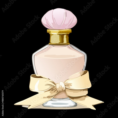 sophisticated perfume bottle with ribbon for luxury beauty and feminine fragrance marketing for boutique and vanity