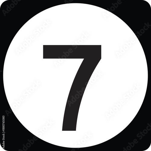 US State Highway Marker 7 Default Design Circular Sign Editable Vector