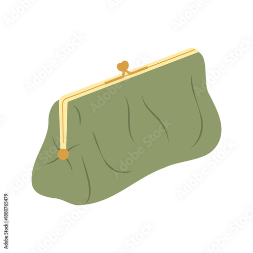 Set of colorful retro coin purses and vintage style wallets in flat vector design