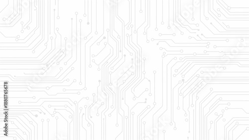 Subtle Light Gray Circuit Board Pattern Background on an Isolated White Background