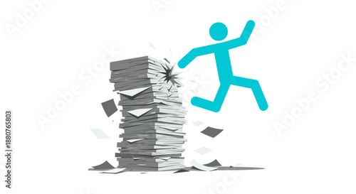 overcoming challenges and workload stress in the workplace a business concept for productivity efficiency and breaking free from tasks.