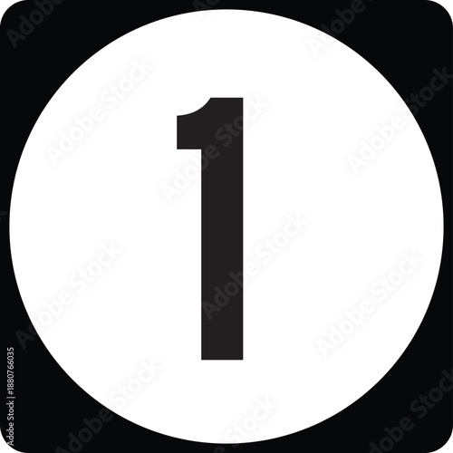 US State Highway Marker 1 Default Design Circular Sign Editable Vector