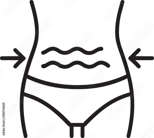 Liposuction slimming waist icon