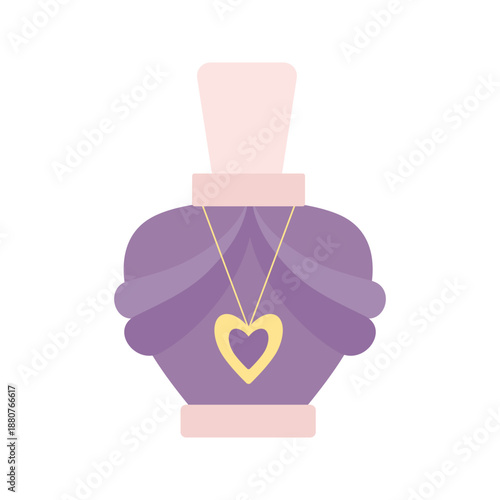 Collection of colorful perfume bottles and fragrance containers in flat vector style