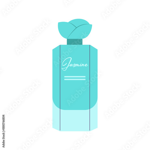 Collection of colorful perfume bottles and fragrance containers in flat vector style