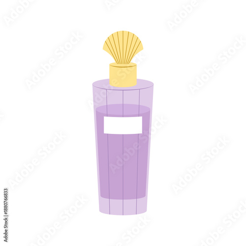 Collection of colorful perfume bottles and fragrance containers in flat vector style