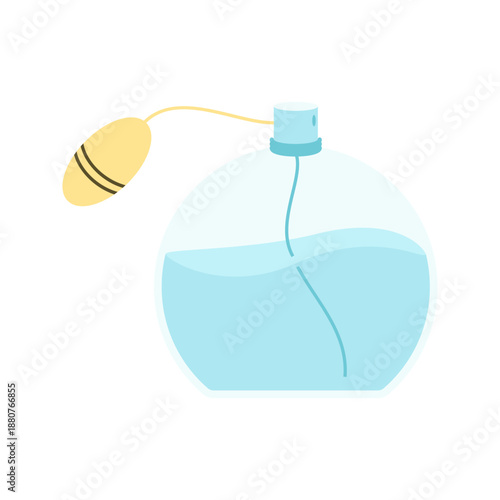 Collection of colorful perfume bottles and fragrance containers in flat vector style