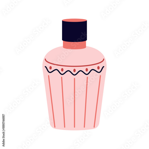 Collection of colorful perfume bottles and fragrance containers in flat vector style
