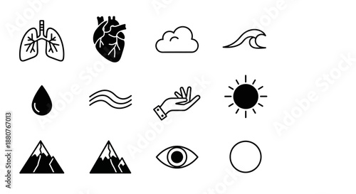 Black and white human eye icon.