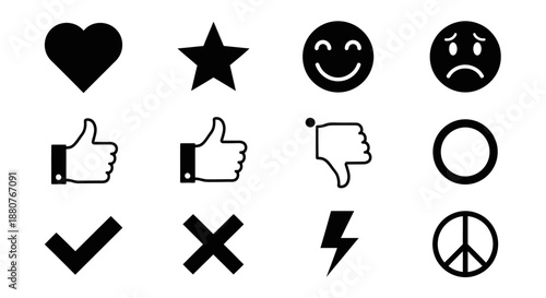 Black and white social media icons.