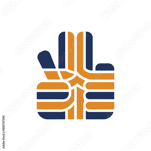 Hand making a peace sign isolated on transparent background