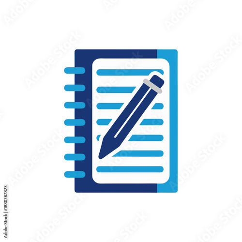 Notebook and pen ready for writing isolated on transparent background