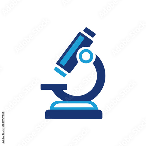 Microscope on a table isolated on transparent background