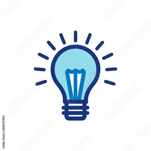 Illuminated light bulb idea isolated on transparent background