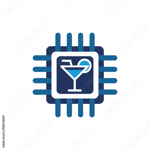 Microprocessor integrated circuit isolated on transparent background
