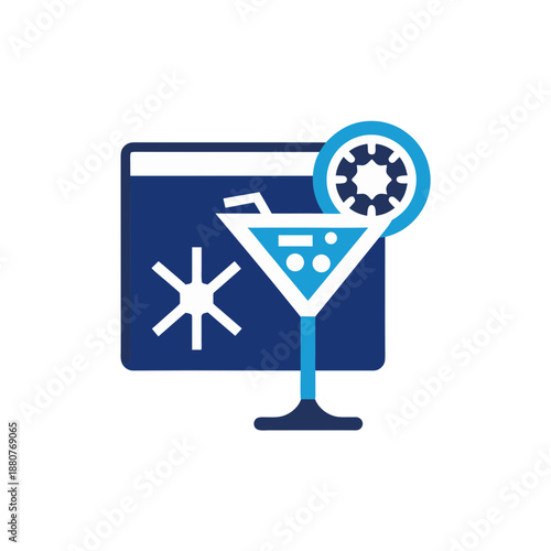 Enjoying a cybersecurity cocktail isolated on transparent background