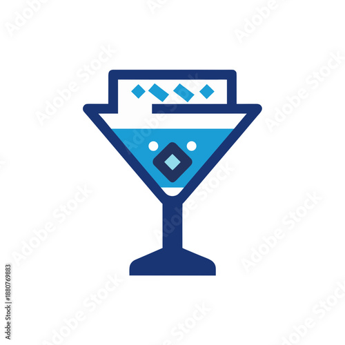 Cocktail with lemon garnish isolated on transparent background