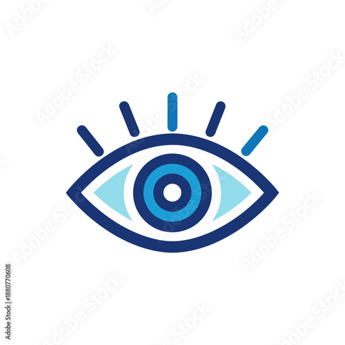Illustrated eye icon isolated on transparent background