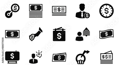 Black icons of business and money 1.