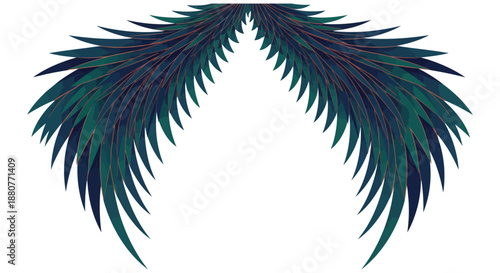 dark green wings illustration serving as a mystical graphic design element conveying fantasy spiritual themes and powerful symbolism.