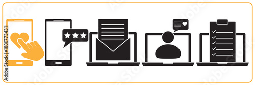 Feedback and communication glyph icons