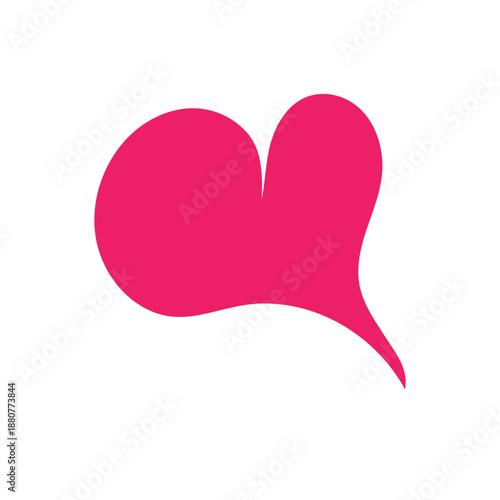 Large droplet heart vector. Bold heart with a tapered tail, modern flat icon suitable for logos or stickers.